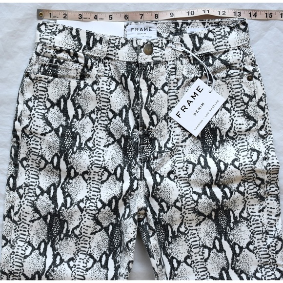 FRAME DENIM WOMEN NWT ALI HIGH RISE CIGARETTE PYTHON PRINT GRIS MULTI JEAN.SZ 27 - Picture 7 of 11